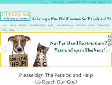 Tablet Screenshot of petsincondos.org